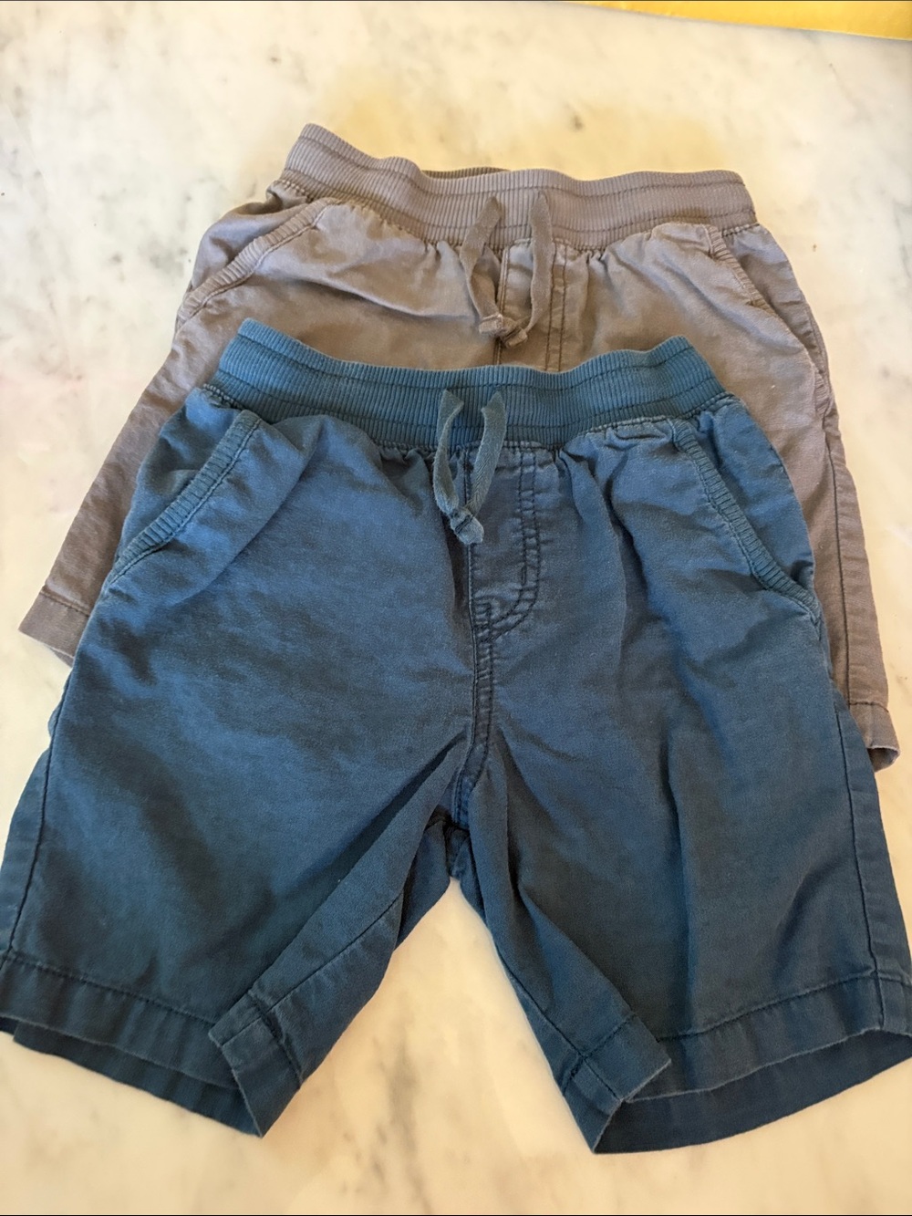 Tea Collection blue and gray kids shorts